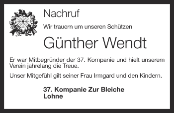 Anzeige von Günther Wendt von OM-Medien
