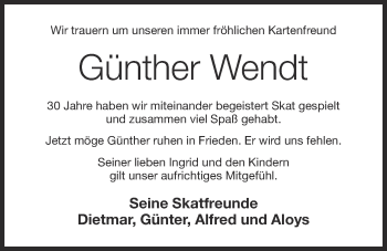 Anzeige von Günther Wendt von OM-Medien