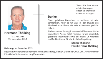 Anzeige von Hermann Thölking von OM-Medien