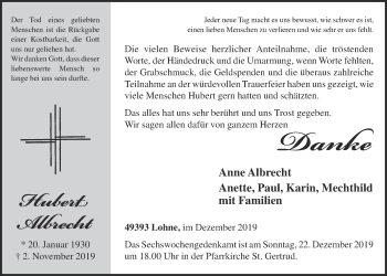 Anzeige von Hubert Albrecht von OM-Medien