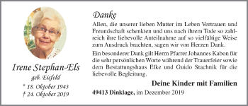 Anzeige von Irene Stephan-Els von OM-Medien