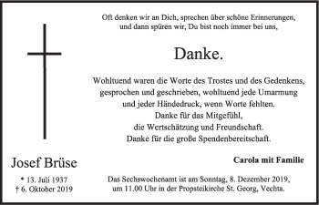Anzeige von Josef Brüse von OM-Medien