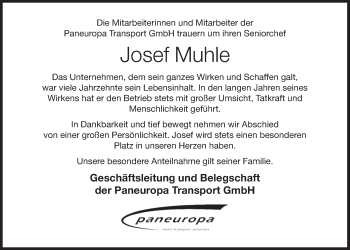 Anzeige von Josef Muhle von OM-Medien