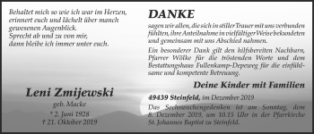 Anzeige von Leni Zmijewski von OM-Medien
