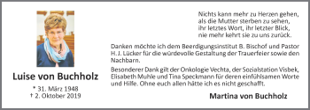 Anzeige von Luise von Buchholz von OM-Medien