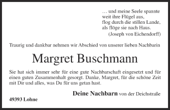 Anzeige von Margret Buschmann von OM-Medien