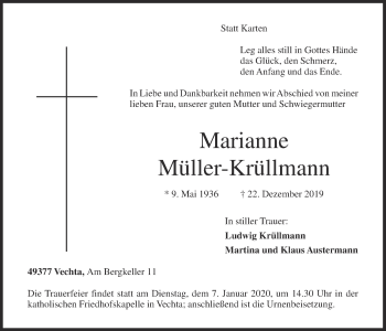 Anzeige von Marianne Müller-Krüllmann von OM-Medien