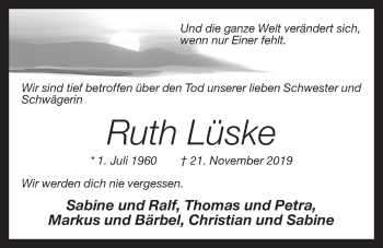 Anzeige von Ruth Lüske von OM-Medien