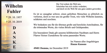 Anzeige von Wilhelm Fuhler von OM-Medien