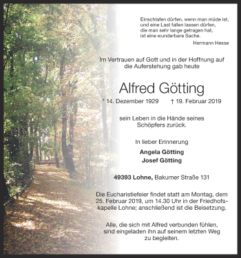 Anzeige von Alfred Götting von OM-Medien