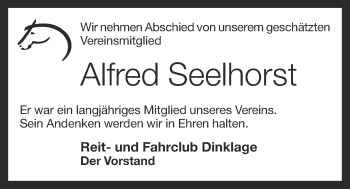 Anzeige von Alfred Seelhorst von OM-Medien