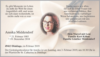 Anzeige von Annika Middendorf von OM-Medien