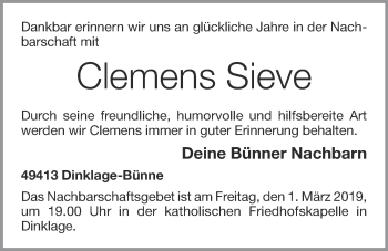 Anzeige von Clemens Sieve von OM-Medien