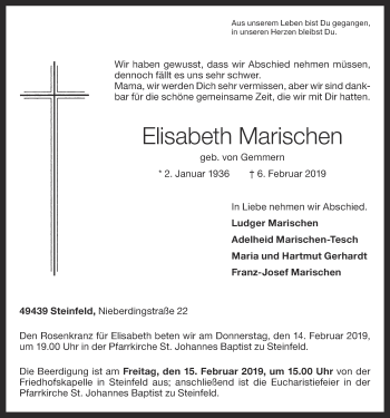 Anzeige von Elisabeth Marischen von OM-Medien