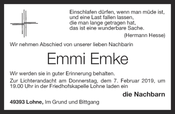 Anzeige von Emmi Emke von OM-Medien