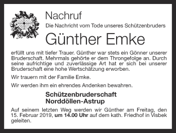 Anzeige von Günther Emke von OM-Medien
