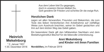 Anzeige von Heinrich Mekelnborg von OM-Medien