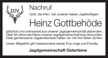 Anzeige von Heinz Gottbehöde von OM-Medien