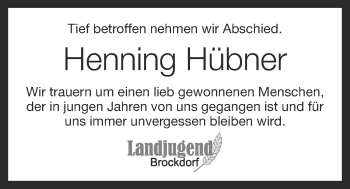 Anzeige von Henning Hübner von OM-Medien