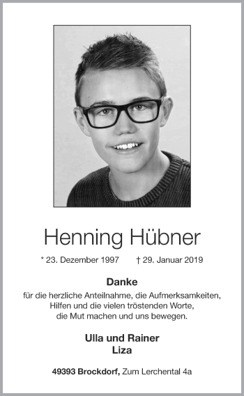 Anzeige von Henning Hübner von OM-Medien