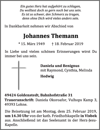Anzeige von Johannes Themann von OM-Medien