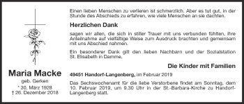 Anzeige von Maria Macke von OM-Medien