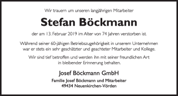 Anzeige von Stefan Böckmann von OM-Medien