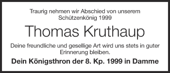 Anzeige von Thomas Kruthaup von OM-Medien