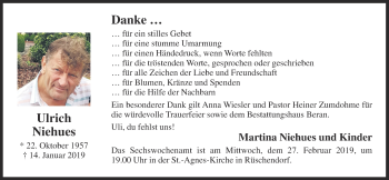 Anzeige von Ulrich Niehues von OM-Medien