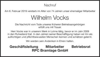 Anzeige von Wilhelm Vocks von OM-Medien