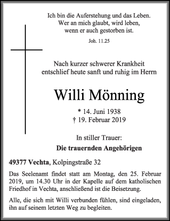 Anzeige von Willi Mönning von OM-Medien