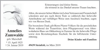 Anzeige von Annelies Zumwalde von OM-Medien