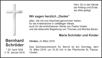 Anzeige von Bernhard Schröder von OM-Medien