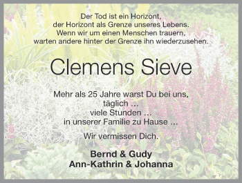 Anzeige von Clemens Sieve von OM-Medien