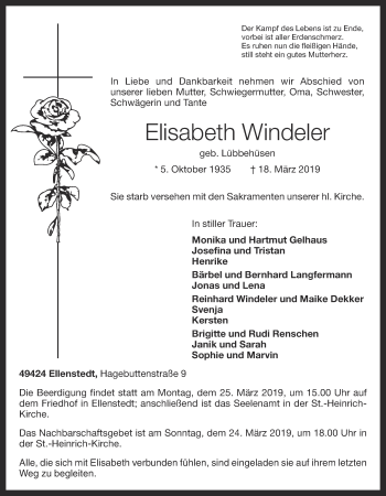 Anzeige von Elisabeth Windeler von OM-Medien