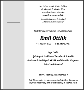 Anzeige von Emil Ottlik von OM-Medien
