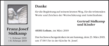 Anzeige von Franz-Josef Südkamp von OM-Medien