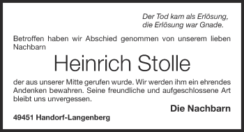 Anzeige von Heinrich Stolle von OM-Medien