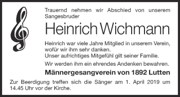 Anzeige von Heinrich Wichmann von OM-Medien
