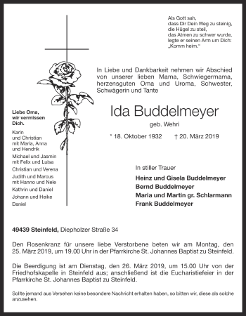 Anzeige von Ida Buddelmeyer von OM-Medien