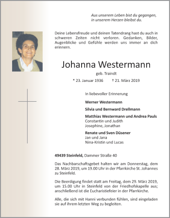 Anzeige von Johanna Westermann von OM-Medien