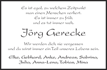 Anzeige von Jörg Gerecke von OM-Medien