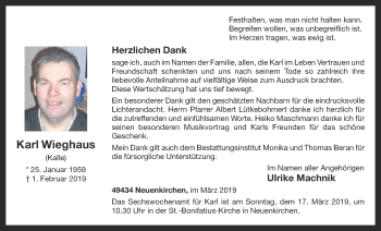 Anzeige von Karl Wieghaus von OM-Medien