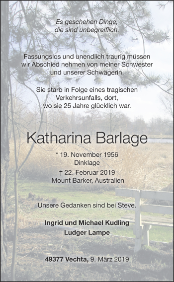 Anzeige von Katharina Barlage von OM-Medien