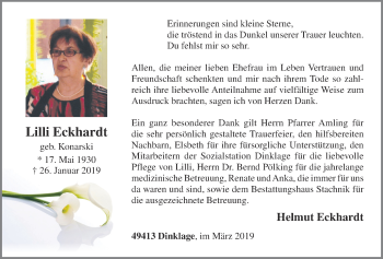 Anzeige von Lilli Eckhardt von OM-Medien