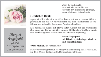 Anzeige von Margret Vagelpohl von OM-Medien