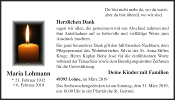 Anzeige von Maria Lohmann von OM-Medien