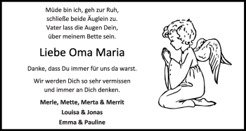 Anzeige von Maria Thoben von OM-Medien