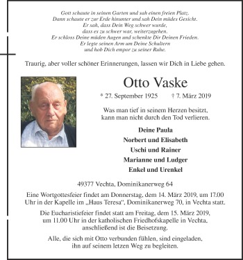 Anzeige von Otto Vaske von OM-Medien