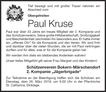 Anzeige von Paul Kruse von OM-Medien